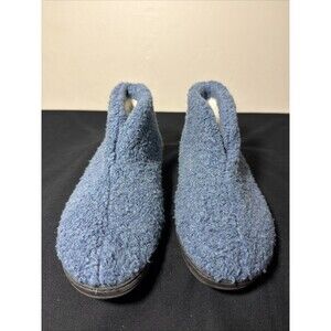 Acorn Boiled Wool Blue Slipper Bootie Ankle Cushion SlipOn Comfort W Sz 6.5-7.5